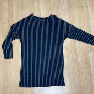 ZARA Women's navy blue striped dress, size small